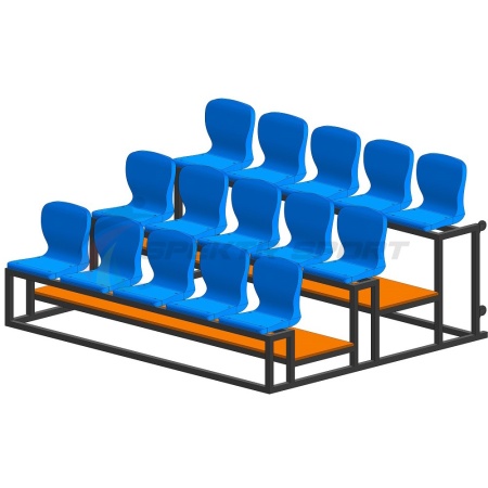 Купить Трибуна мобильная 3 ряда сиденья пластиковые на 15 мест в Оханске 